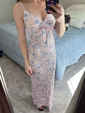 Soft Pastel Floral Maxi Dress